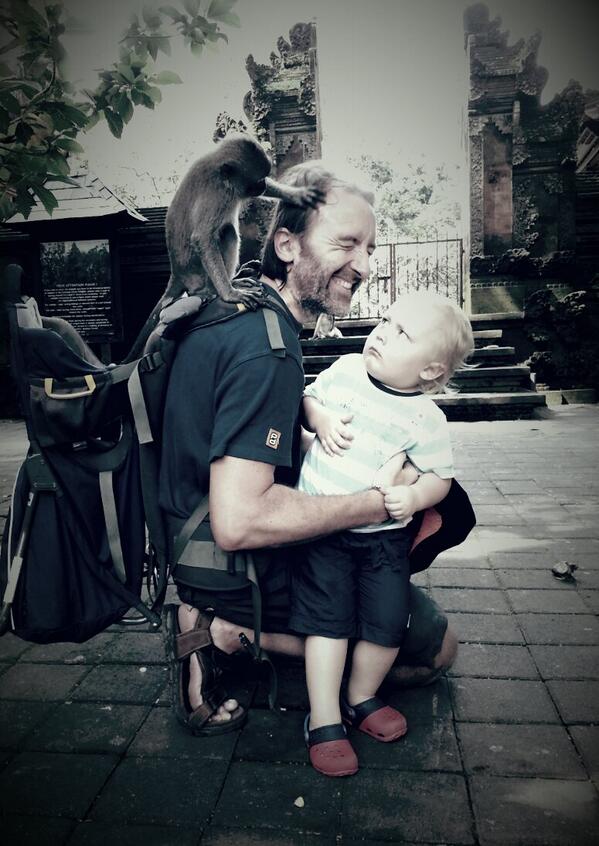 Thor clearly did not approve of the macaque in my hair